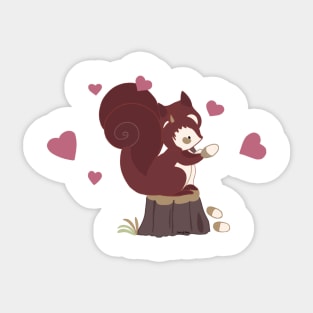 Squirrel Love Valentines Sticker